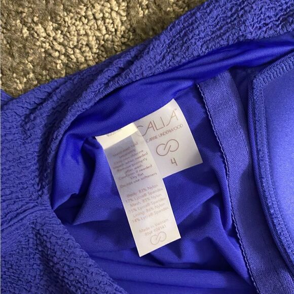 CALIA Women's Textured Tie Front One Piece Swimsuit - Picture 7 of 9